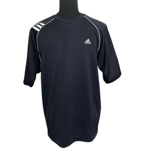 Adidas Navy and White Climacool Short Sleeve Shirt